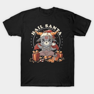 Hail Santa - Funny Cute Evil Christmas Baphomet T-Shirt